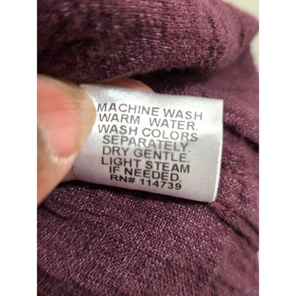 Flax Women's Boho Long Sleeve Top Burgundy Linen & Cotton Blend Size M - Picture 7 of 7